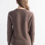 Mongolisk kashmirtröja med v-ringad