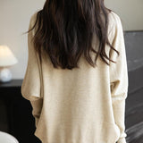 Women's Merino Wool Blend Oversized Sweater 2025 Fall Winter Fashion Mock Neck Batwing Sleeve Knit Pullover Sweater