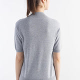Women's Merino Wool Sweater 2025 Fall Winter Mock Neck Short Sleeve First-Line Ready to Wear Seamless Knit Sweater