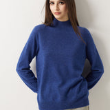 30% Cashmere 70% Merino Wool Seamless Mock Neck Sweater