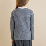 Girls 100% Merino Wool Cardigan 2025 Fall Winter Kids Crew Neck Warm Soft Long Sleeve Knit Cardigan Sweater