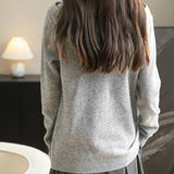 Cardigan de munición larga de manga larga de manga larga de lana 100% merino