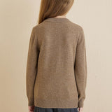 Chanyarn Girls 100% Merino Wool Sweater 2025 Fall Winter Kids Solid Crew Neck Warm Soft Long Sleeve Knit Pullover Jumper