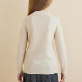Girls 100% Merino Wool Sweater 2025 Fall Winter Kids Classic V Neck Warm Soft Long Sleeve Knit Pullover Jumper