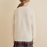 Girls Crew Neck 100% Merino Wool Sweater 2025 Fall Winter Kids Warm Soft Long Sleeve Knitted Pullover Sweater