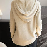 Women's Merino Wool Hoodies 2025 Fall Winter Casual Crewneck Sweatshirt Long Sleeve Knitted Sweater with Drawstring