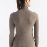 Women's Merino Wool Sweater Fall Winter Turtleneck Rib Long Sleeve First-Line Ready to Wear Seamless Knit Sweater