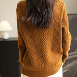 Chanyarn Women's Crew Neck 100% Merino Wool Sweater 2025 Otoño Invierno Cable Cable de manga larga suave suave suéter de manga larga
