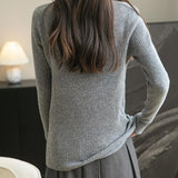 Pull à laine de mérinos 100% pour femmes 2025 Coure d'hiver automne à manches longues à manches longues chaudes et pull en tricot nerveux