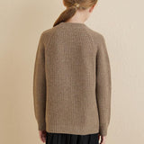 Girls Crew Neck 100% Merino Wool Sweater 2025 Fall Winter Kids Warm Soft Long Sleeve Knitted Pullover Sweater