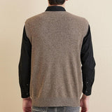 Men's 100% Merino Wool Sweater Vest 2025 Fall Winter Casual Solid V Neck Soft Sleeveless Knitted Sweater Vest