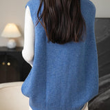 Women's 100% Merino Wool Sweater Vest 2025 Fall Winter V Neck Button Down Sleeveless Cable Knit Sweater Vest
