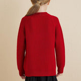 Girls Crew Neck 100% Merino Wool Sweater 2025 Fall Winter Kids Warm Soft Long Sleeve Knitted Pullover Sweater