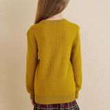 Chanyarn Girls 100% Merino Wool Sweater 2025 Fall Winter Kids Solid Crew Neck Warm Soft Long Sleeve Knit Pullover Jumper