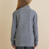 Girls 100% Merino Wool Sweater 2025 Fall Winter Kids Solid Mock Neck Warm Soft Long Sleeve Knit Pullover Jumper