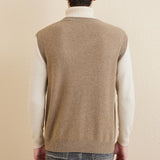Men's 100% Merino Wool Sweater Vest 2025 Fall Winter Casual Solid V Neck Soft Sleeveless Knitted Sweater Vest