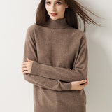 30% Cashmere 70% Merino Wool Seamless Turtleneck Sweater