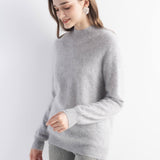 Chanyarn Women's 100% Cashmere Sweater Luxury Hairy Warm Top Mock Neck 2025 Fall Winter Long Sleeve Soft Knit Pullover