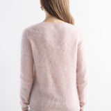 Chanyarn Women's 100% Cashmere Sweater Luxury Hairy Warm Tops Crewneck 2025 Fall Winter Long Sleeve Soft Knit Pullover