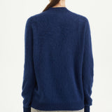 Chanyarn Women's 100% Merino Wool Luxury Soft Fall Winter Warm Long Sleeve Mock Neck Brushed Fuzzy Pullover Sweater