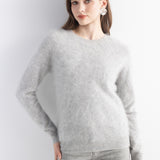 Chanyarn Women's 100% Cashmere Sweater Luxury Hairy Warm Tops Crewneck 2025 Fall Winter Long Sleeve Soft Knit Pullover