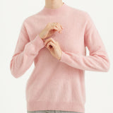 Chanyarn Women's 100% Merino Wool Luxury Soft Fall Winter Warm Long Sleeve Mock Neck Brushed Fuzzy Pullover Sweater