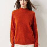 30% Cashmere 70% Merino Wool Seamless Mock Neck Sweater