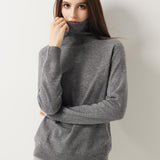 30% Cashmere 70% Merino Wool Seamless Turtleneck Sweater