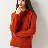 Maglione con cappuccio 30% cashmere 70% lana merino