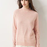 30% Cashmere 70% Merino Wool Seamless Mock Neck Sweater