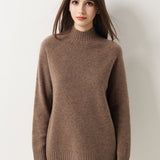 Pull à col montant sans couture 100 % laine mérinos