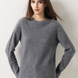 Pull à col rond sans couture 100 % laine mérinos