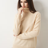 30% Cashmere 70% Merino Wool Seamless Turtleneck Sweater