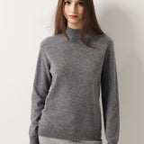 30% Cashmere 70% Merino Wool Seamless Mock Neck Sweater