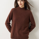 30% Cashmere 70% Merino Wool Seamless Mock Neck Sweater