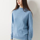 30% Cashmere 70% Merino Wool Seamless Mock Neck Sweater