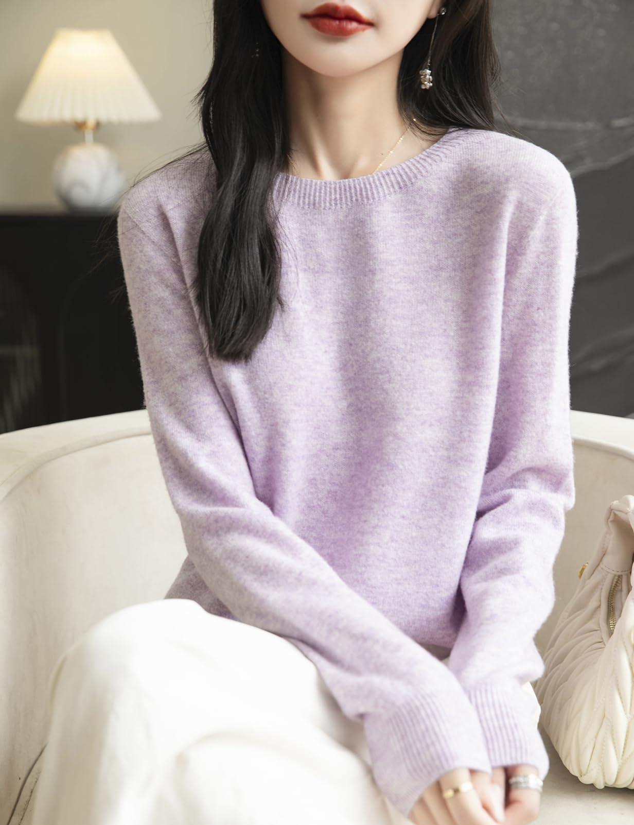 100% Merino Wool Seamless Crewneck Sweater
