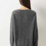 Suéter sem costura 100% lã Merino com gola redonda