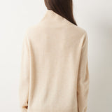 Cardigan de malha 100% lã Merino com gola alta