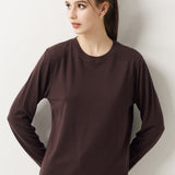 100% Merino Wool Crewneck Long Sleeve Knit Top