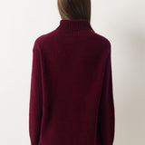 Pull à col roulé sans couture 100 % laine mérinos