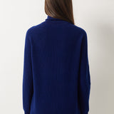 Maglione con zip e collo a lupetto in 100% lana merino