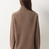 Pull à col roulé sans couture 100 % laine mérinos