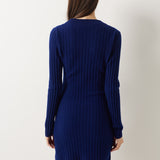 Vestido suéter 100% lã Merino com decote em V