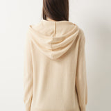 30% Cashmere 70% Merino Wool Hooded Knit Sweater