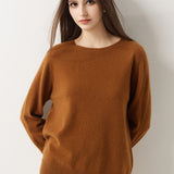 30% Cashmere 70% Merino Wool Seamless Crew Neck Sweater