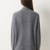 Pull à col montant sans couture 100 % laine mérinos
