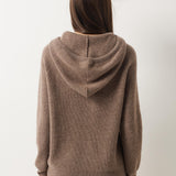 30% Cashmere 70% Merino Wool Zip Hooded Cardigan