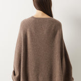 30% Cashmere 70% Merino Wool Batwing Sleeves Crew Neck Sweater