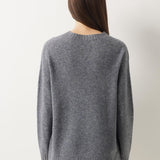 Pull à col rond sans couture 100 % laine mérinos
